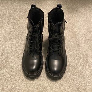 Fashion Nova Black Combat Boots